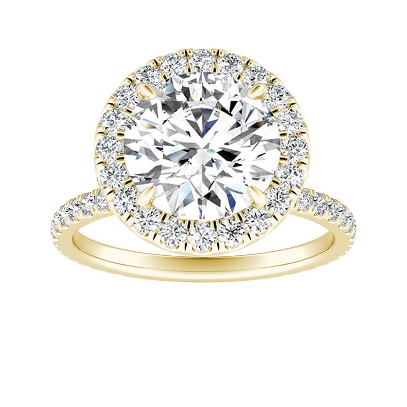 Auriya 14k Gold 2 1/2ctw Moissanite Halo Diamond Engagement Ring 5/8ct TDW