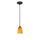 preview thumbnail 1 of 0, Access Lighting Sherry - E26 LED Cord Pendant - Oil Rubbed Bronze Finish - Amber Glass Shade Amber