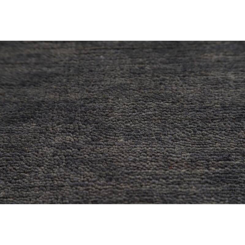 Gray Gabbeh Modern Runner Rug Handmade Wool Carpet - 2'9"x 9'7"