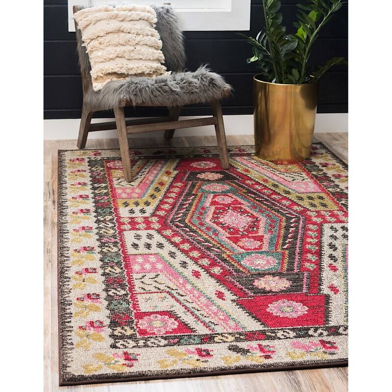 Contemporary Tazetta Collection Area Rug - 9'x12' - Multi