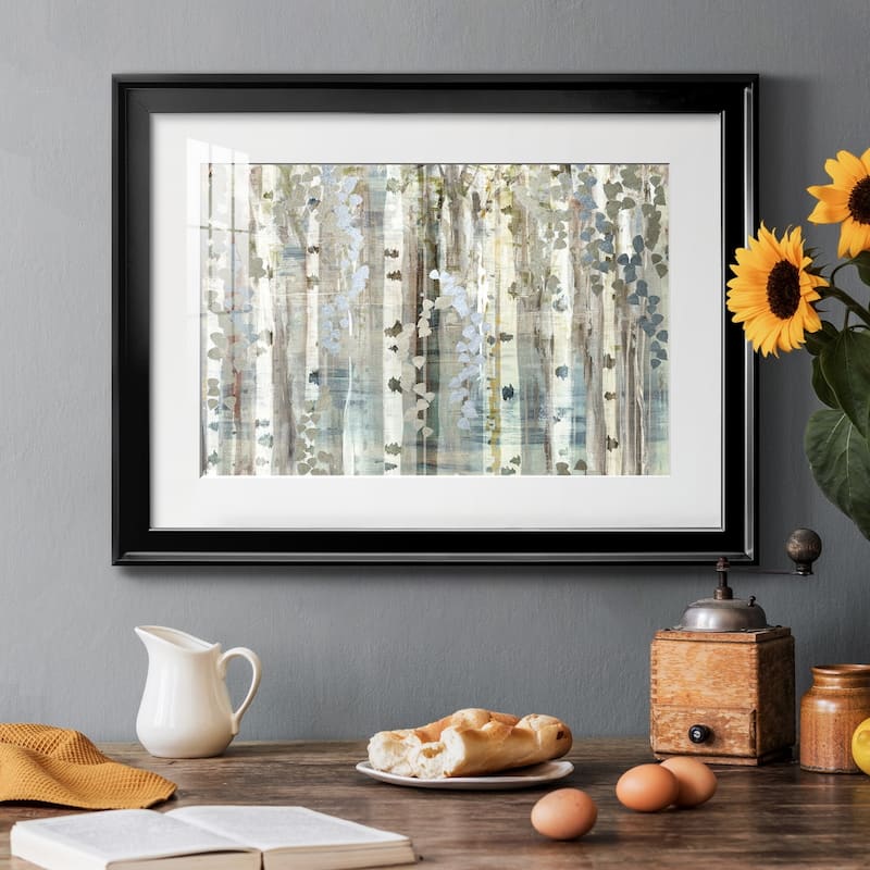 Birch Wood Meadow Premium Framed Print - Ready to Hang
