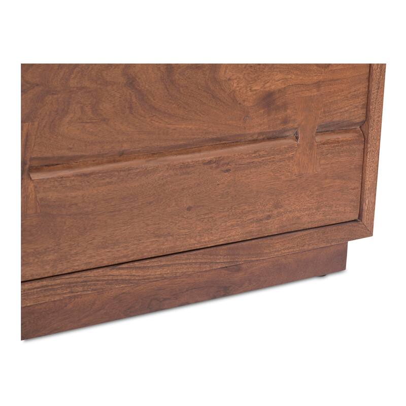 NADAAL STUDIOS Sterling Dresser, Six Drawer Solid Acacia with Live Edge and Butterfly Joinery, Brown