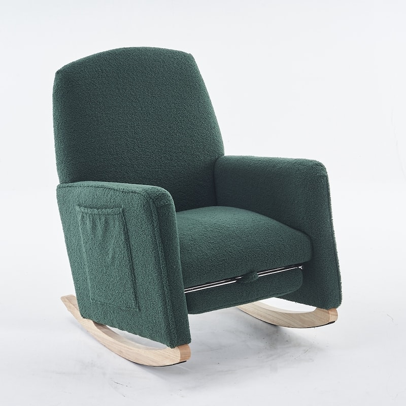 Fabric Nursery Rocking Chair With Adjustable Footrest