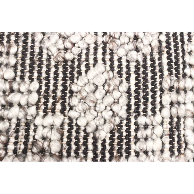 ECARPETGALLERY Braid weave Sienna Black Wool Rug - 5'2 x 7'9