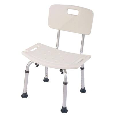 Shower Chair with Back for Elderly - with 7 Adjustable Heights