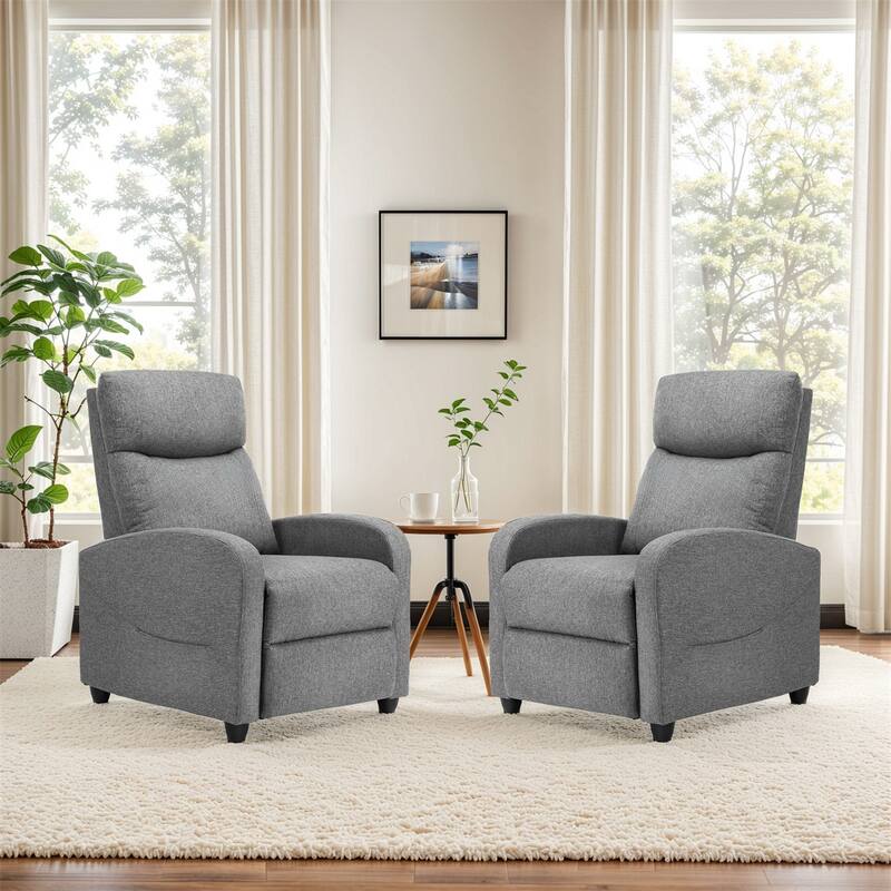 Recliner Chair for Living Room - Massage PU Leather Recliner Sofa with Lumbar Support, Home Theater Seating
