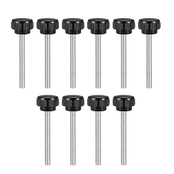 M5 x 50mm Male Thread Knurled Clamp Knobs Grip Thumb Screw on Type 10 Pcs
