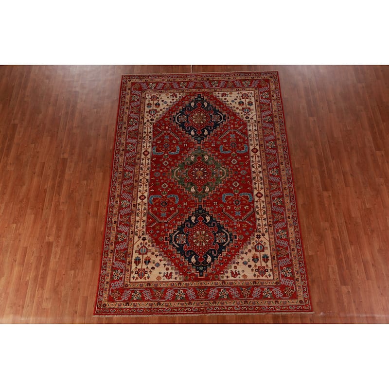 Vegetable Dye Ziegler Area Rug Handmade Oriental Wool Carpet - 6'7"x 9'9"