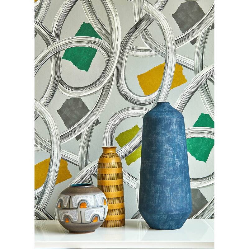 Calix Grey Twisted Geo Wallpaper