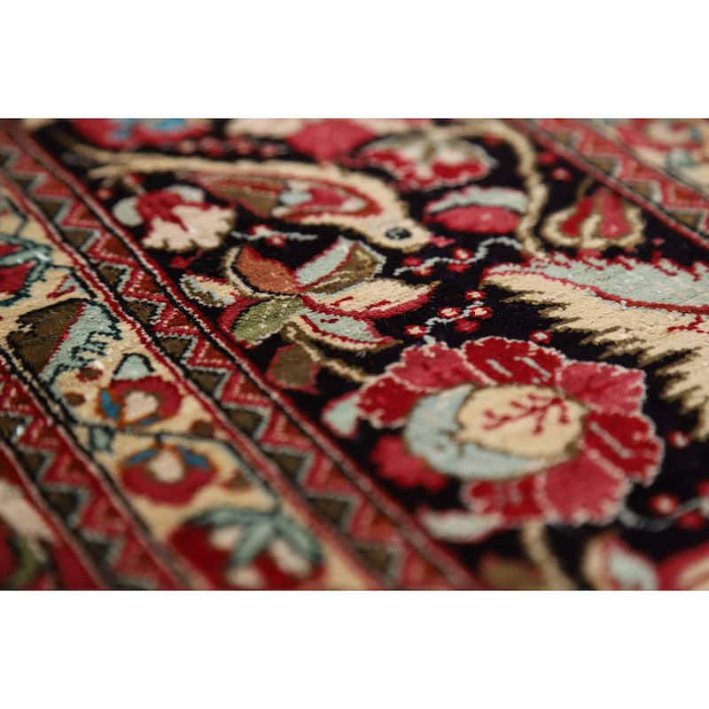 Floral Qum Persian Rug Traditional Handmade Silk Carpet - 4'6"x 7'0"