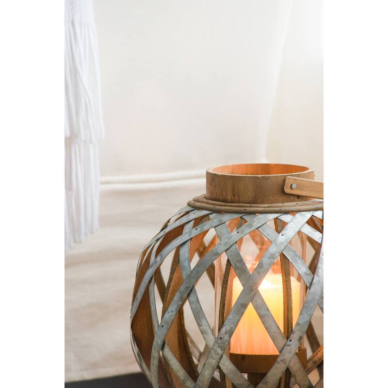 Decorative Lantern with Handle, Wooden Lantern for Indoor Outdoor, Home Garden Wedding