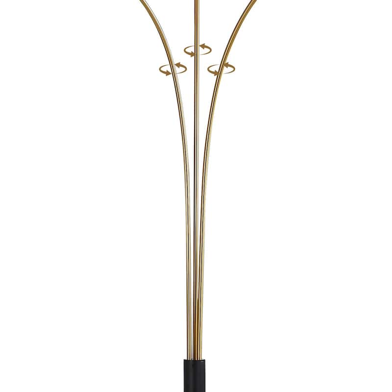 Brio 90" 3-Light Modern Gold Arc Floor Lamp - 90