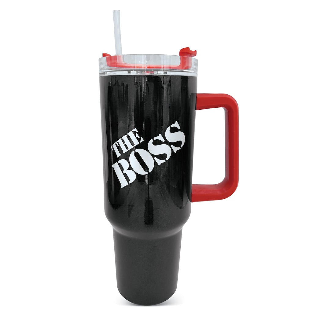 The Boss 40 oz. Stainless Steel Tumbler with Handle - 5.81 x 12.5 x 4