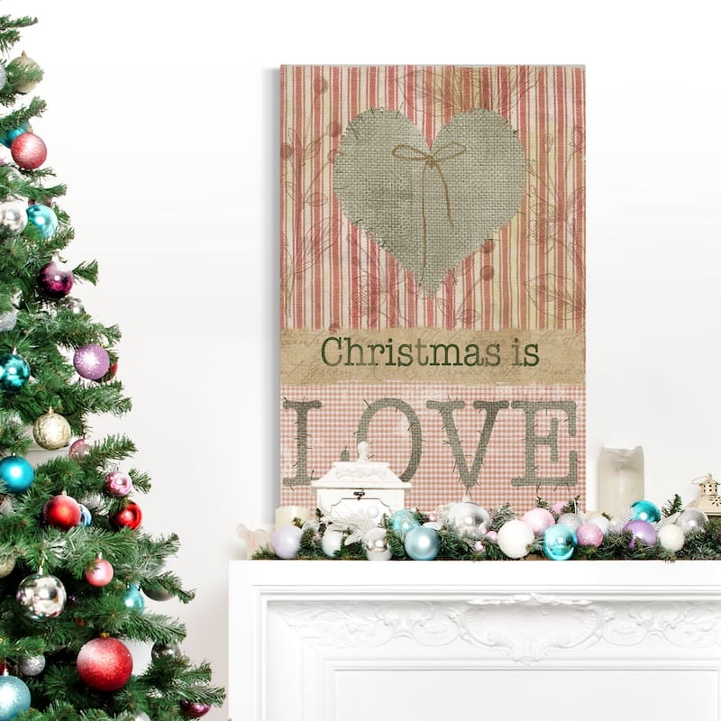 Burlap Christmas Love-Premium Gallery Wrapped Canvas - Ready to Hang