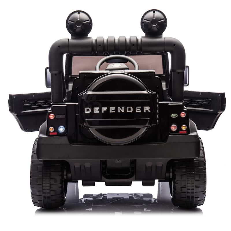 Kids Ride-On Car with Remote Control, Black Off-Road Toy Car Battery Powered Electric Vehicle with LED Lights