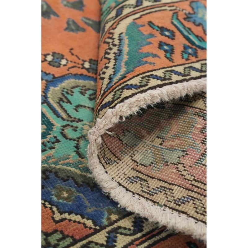 Hand Knotted Oriental 100% Wool Carpet Traditional Floral Oranges & Rust Tabriz Area Rug - 6' 3'' X 4' 5''