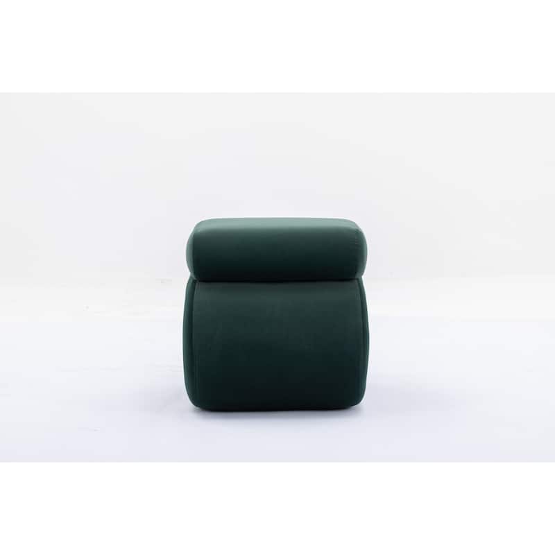 Modern S-shape Fabric Ottoman Makeup Stool Footstool