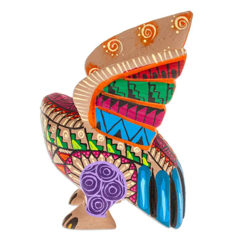 Novica Handmade Fiery Eagle Wood Alebrije Figurine