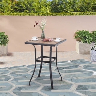 Patio Bar Table Outdoor Metal Bar Table Square Bistro Bar Table
