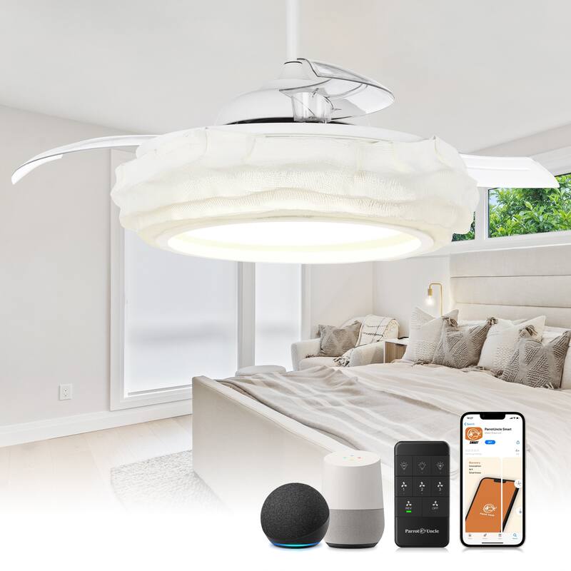 52" Coastal White Metal Fandelier Smart Ceiling Fans with Lights and Remote, App Control, Voice Control