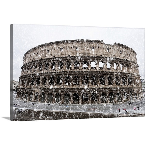 "Snowy Colosseum, Rome, Italy" Canvas Wall Art