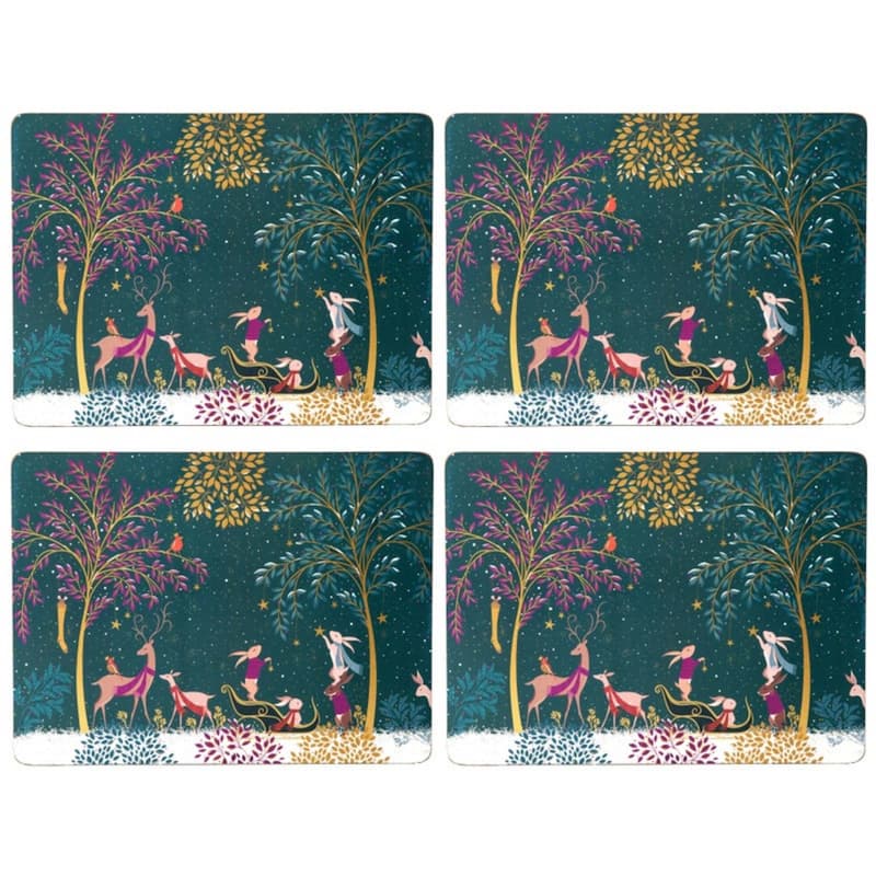 Pimpernel Set of 4 Sara Miller Woodland Tales Placemats - 12 x 9 inches - 12 x 9 inches