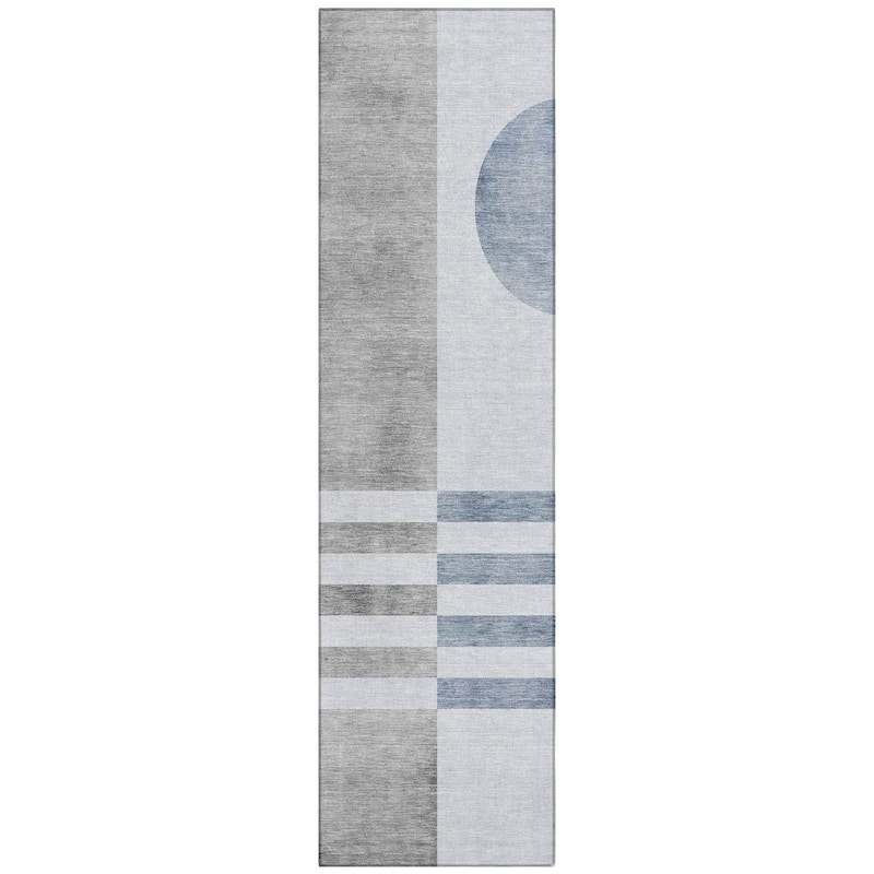 Machine Washable Indoor/Outdoor Modern Fusion Chantille Rug