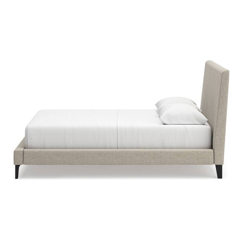 Signature Design by Ashley Cielden Soft Gray Queen Upholstered Bed with Roll Slats