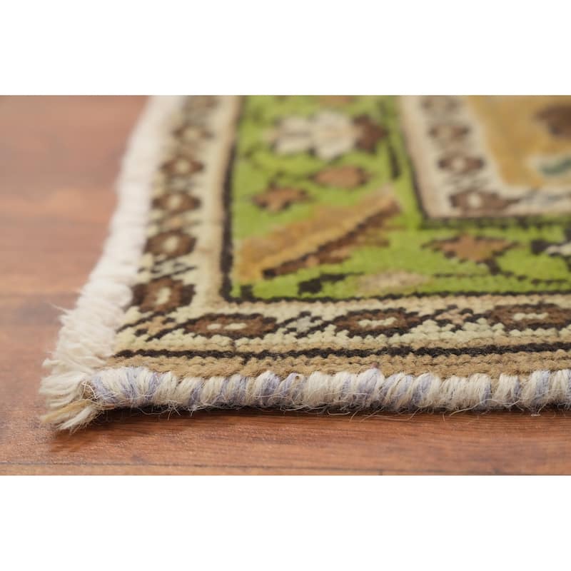 Hand Knotted Oriental 100% Wool Carpet Traditional Floral Greys & Charcoal Tabriz Area Rug - 12' 8'' X 9' 4''