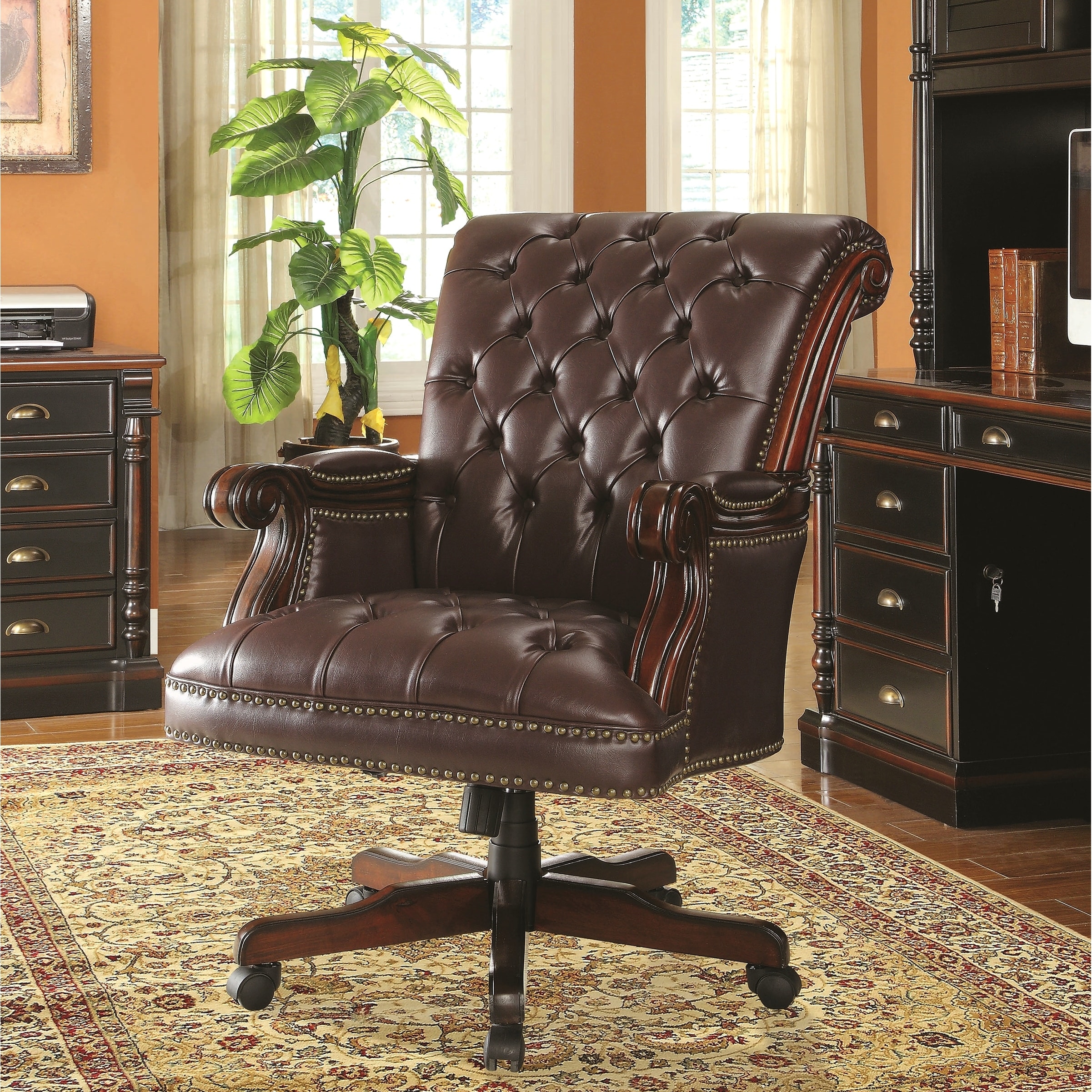 Tufted leather hotsell executive office chair