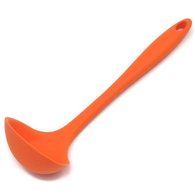Chef Craft 11.5" Premium Heat Resistant Silicone Cooking / Serving Ladle - Orange