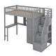 preview thumbnail 43 of 52, Loft Bed with Bookshelf,Drawers,Desk,and Wardrobe