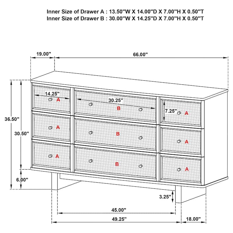 Kailani 9-drawer Dresser Beige Oak