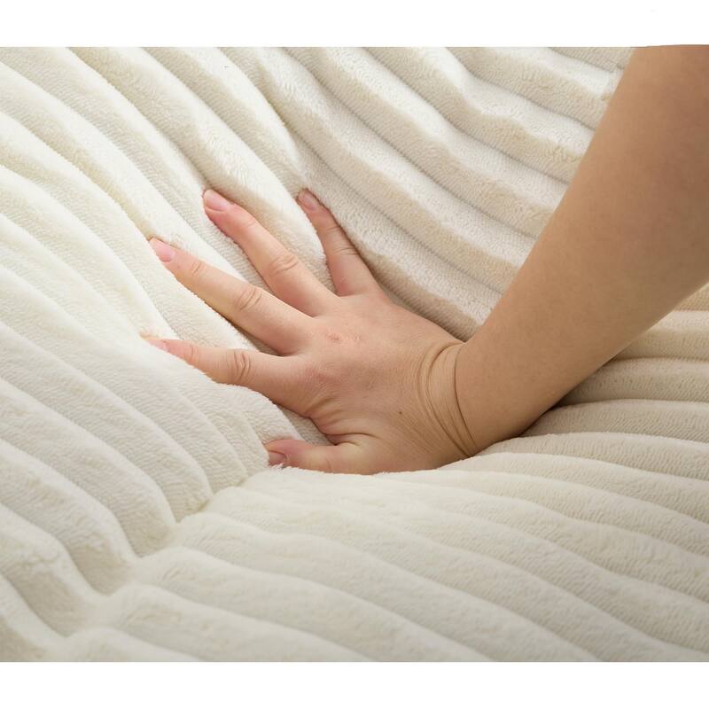 Oversized Corduroy Chaise Lounge Chair, Adjustable 4-Gear Reclining Sleeper Sofa Bed, Living Room Deep Seat Leisure Sofa Chair