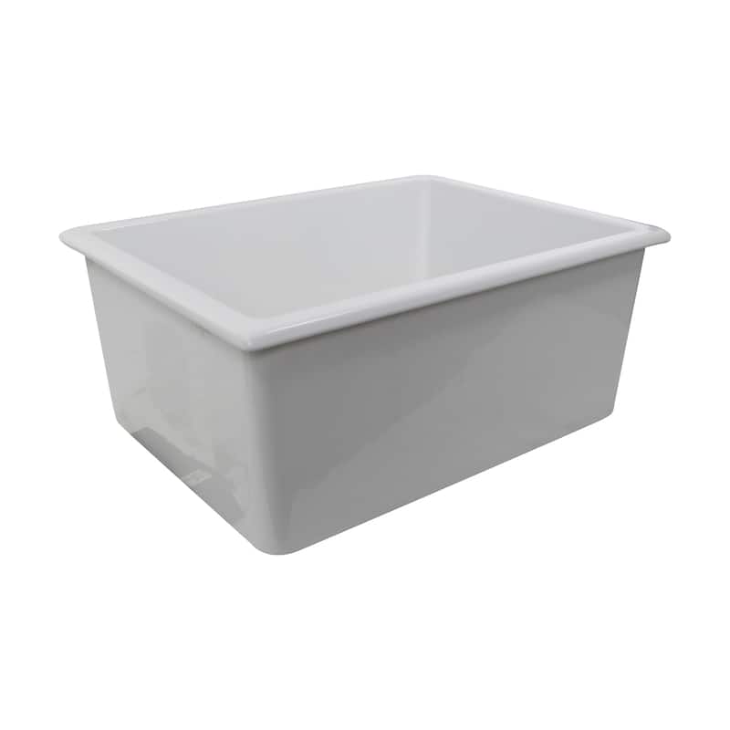 Highpoint Collection 24 Inch Italian Fireclay Kitchen-Laundry Sink - 24 x 18 x10 inches