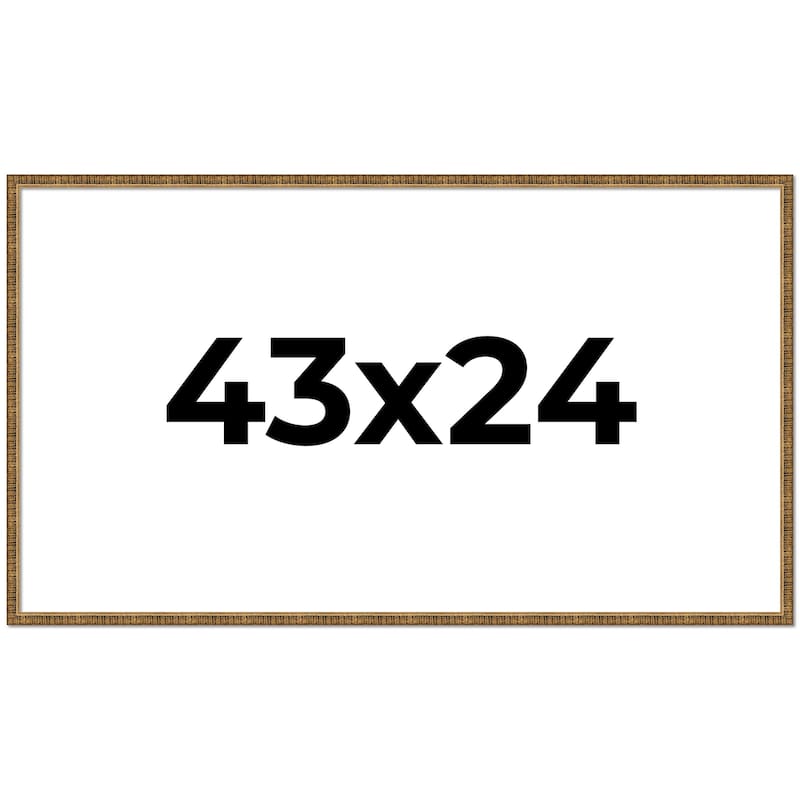 43x24 Frame Black Real Wood Picture Frame Kingsley Gold Distressed Photo Frame with UV Acrylic Foam Board Backing &
