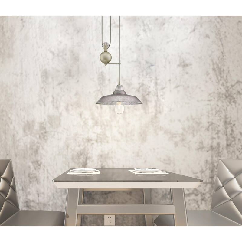 Westinghouse Lighting Iron Hill One-Light Galvanized Steel Indoor Pulley Pendant - Galvanized Steel