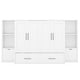 preview thumbnail 19 of 22, Queen Size Wood Murphy Bed with Shelves,Wall Bed with Drawers and USB Ports
