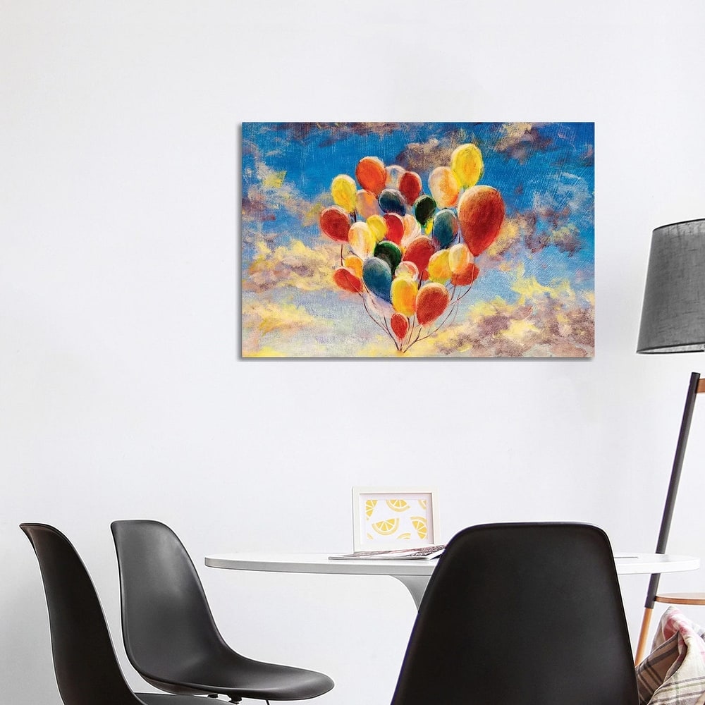 iCanvas "Balloons Against The Blue Sky And Clouds" by Valery Rybakow Canvas Print