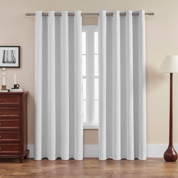 slide 2 of 35, Utopia Alley Solid Blackout Window Curtains for Bedrooms and Living Rooms, Polyester Curtains, 2 Panels Set, Light Grey - 52" W × 96" L