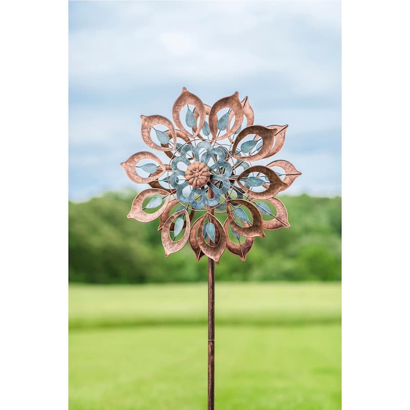 Copper Lily Wind Spinner