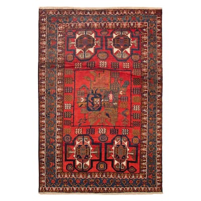 ECARPETGALLERY Hand-knotted Anadol Red Wool Rug - 4'7 x 6'9