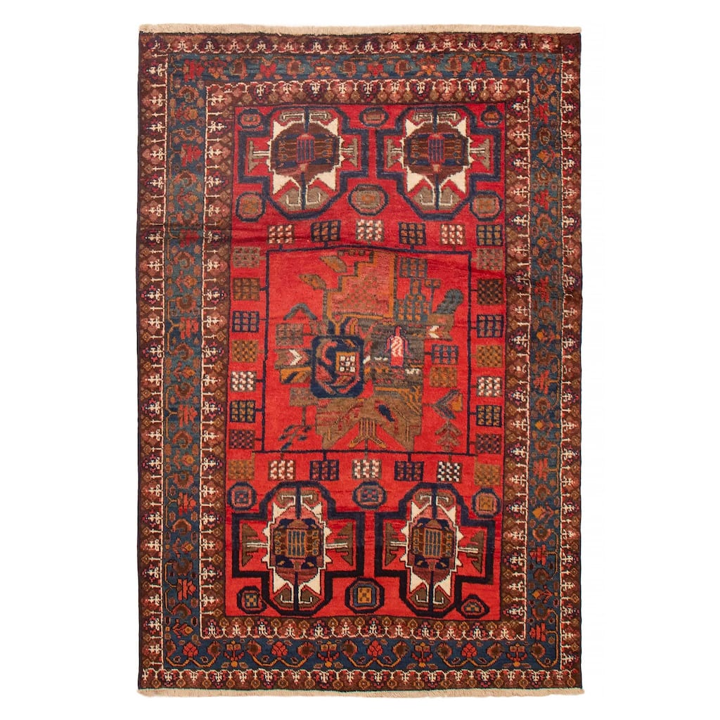 ECARPETGALLERY Hand-knotted Anadol Red Wool Rug - 4'7 x 6'9