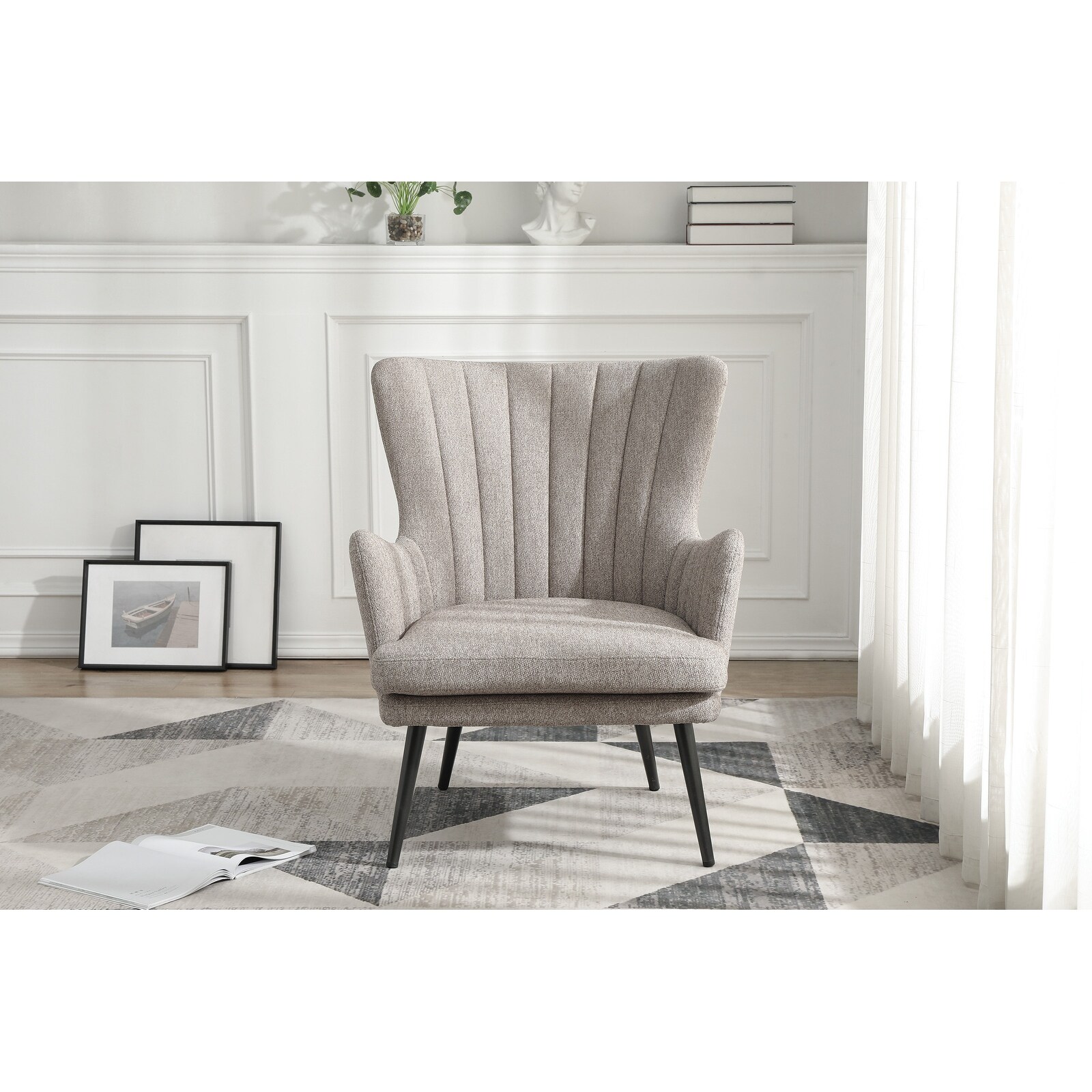 Jenson Accent Chair with Fabric and Grey Legs - Picture 8 of 15