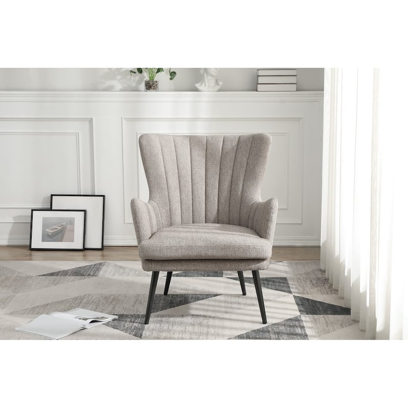 Jenson Accent Chair with Fabric and Grey Legs