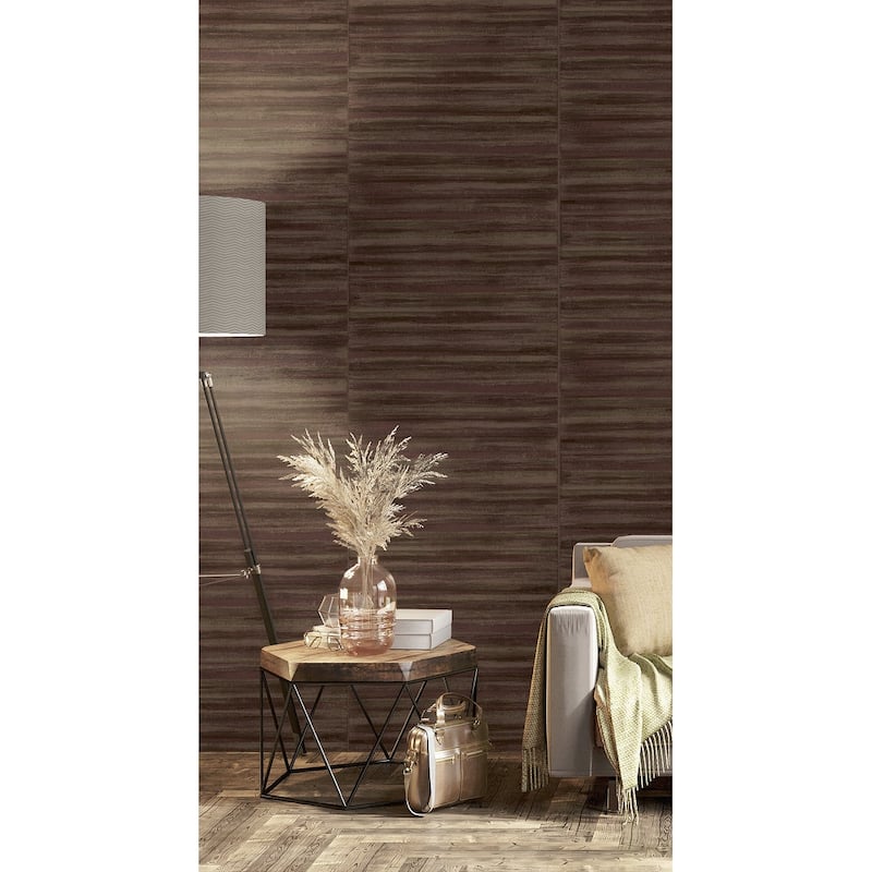 Galerie Wallcoverings Italian Style Distressed Horizontal Stripe Vinyl on Non-woven Luster Wallpaper Roll