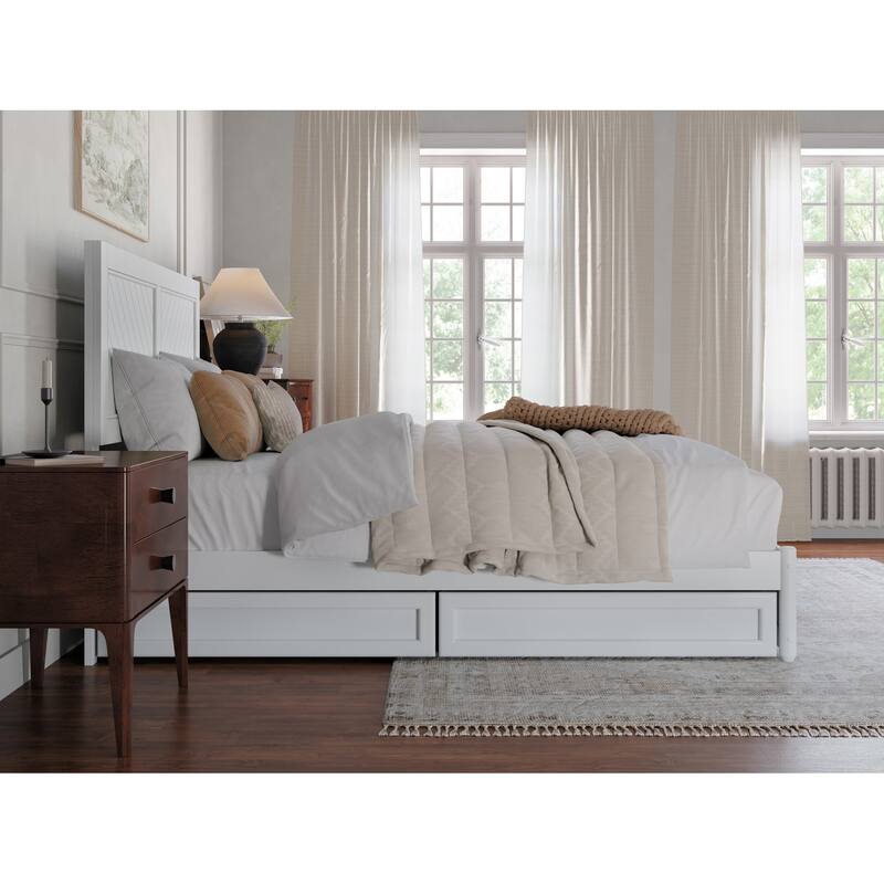 Clayton Platform Bed with Panel Footboard and Storage Drawers