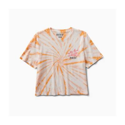 Reef Womens Say Please Cropped Graphic T-Shirt