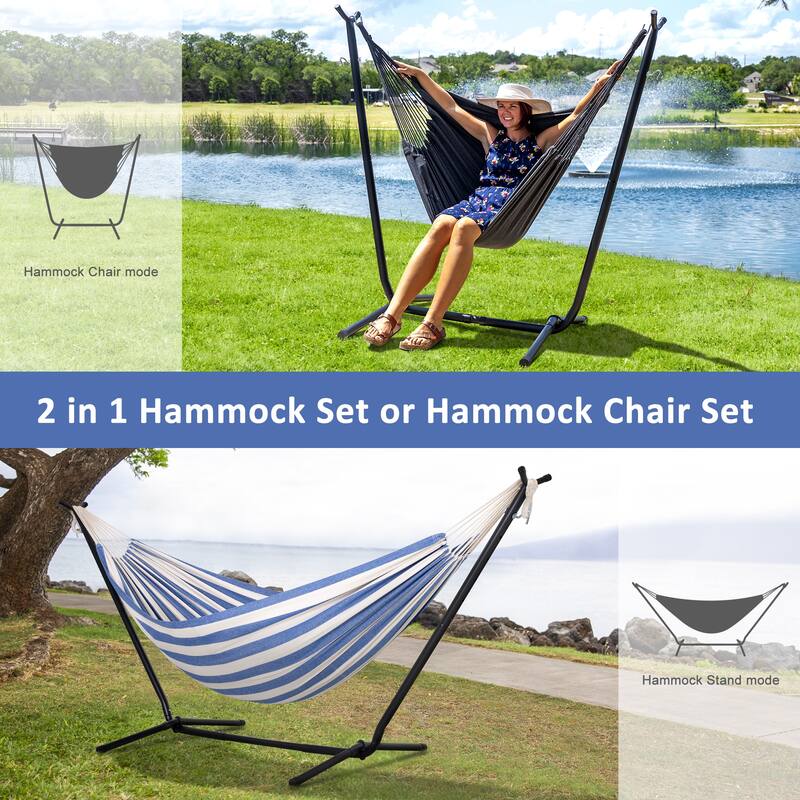 10.7 ft. 2-Person Brazilian-Style hammock with Stand - Convertible