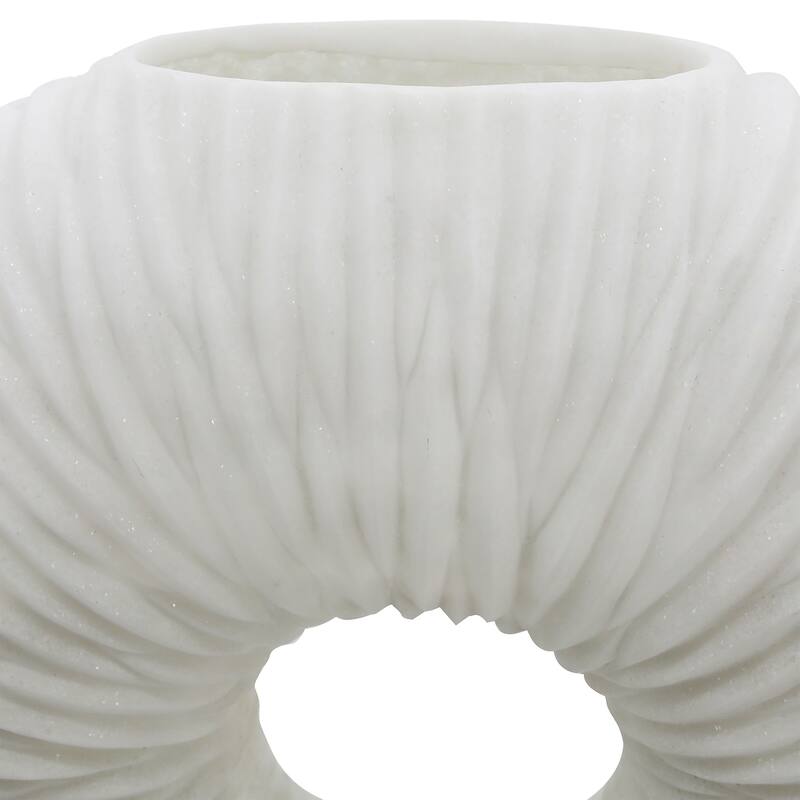 Sagebrook Home's Unique 21" Nataly Large Quartz Resin Vase - Elegant White Finish, Perfect for Modern Homes